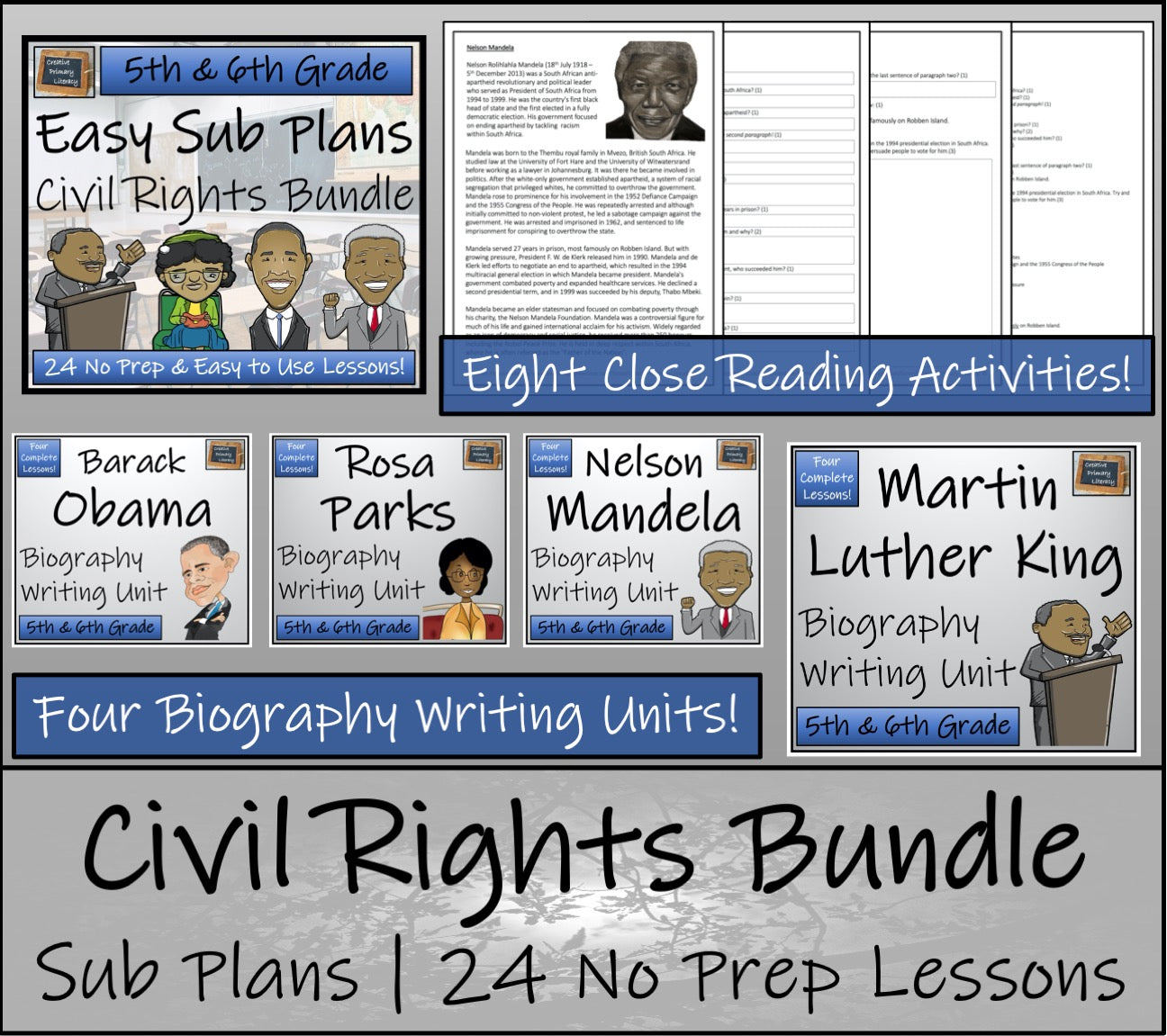 Emergency Sub Plans | Civil Rights Bundle | 5th Grade & 6th Grade