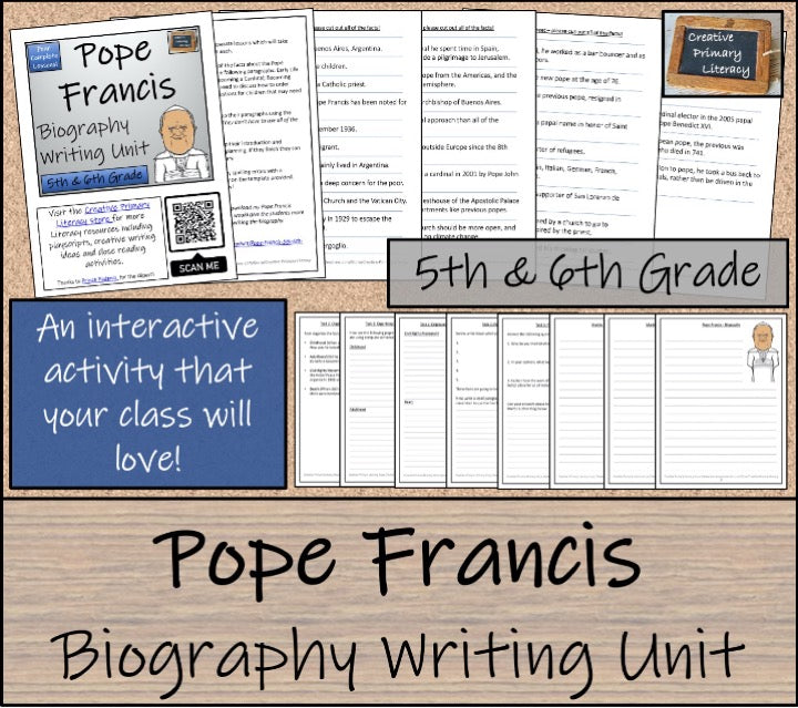 Pope Francis Close Reading & Biography Bundle | 5th Grade & 6th Grade