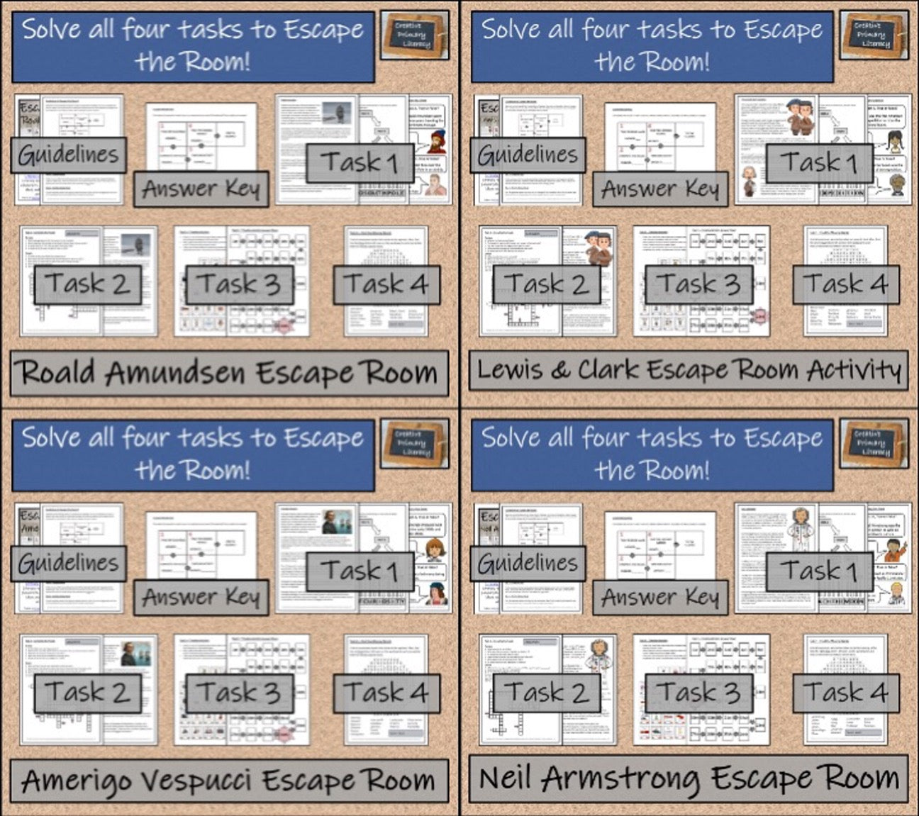 Famous Explorers Escape Room Activity Mega Bundle | 5th Grade & 6th Grade