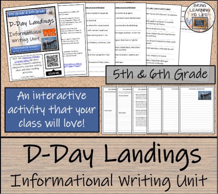 D-Day Landings Close Reading & Informational Writing Bundle | 5th & 6th Grade