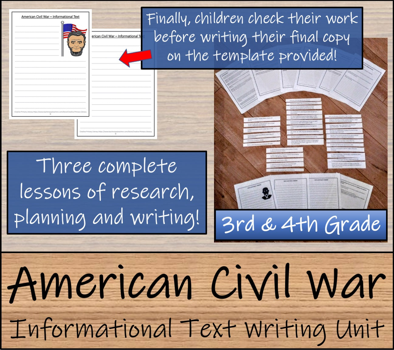 American Civil War Informational Writing Unit | 3rd Grade & 4th Grade