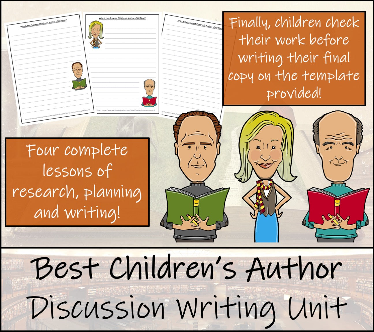 Greatest Children's Author Opinion Writing Unit | 5th Grade & 6th Grade