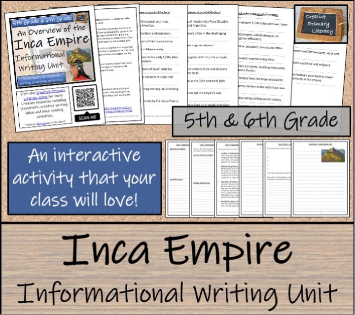 Inca Empire Close Reading & Informational Writing Bundle | 5th & 6th Grade