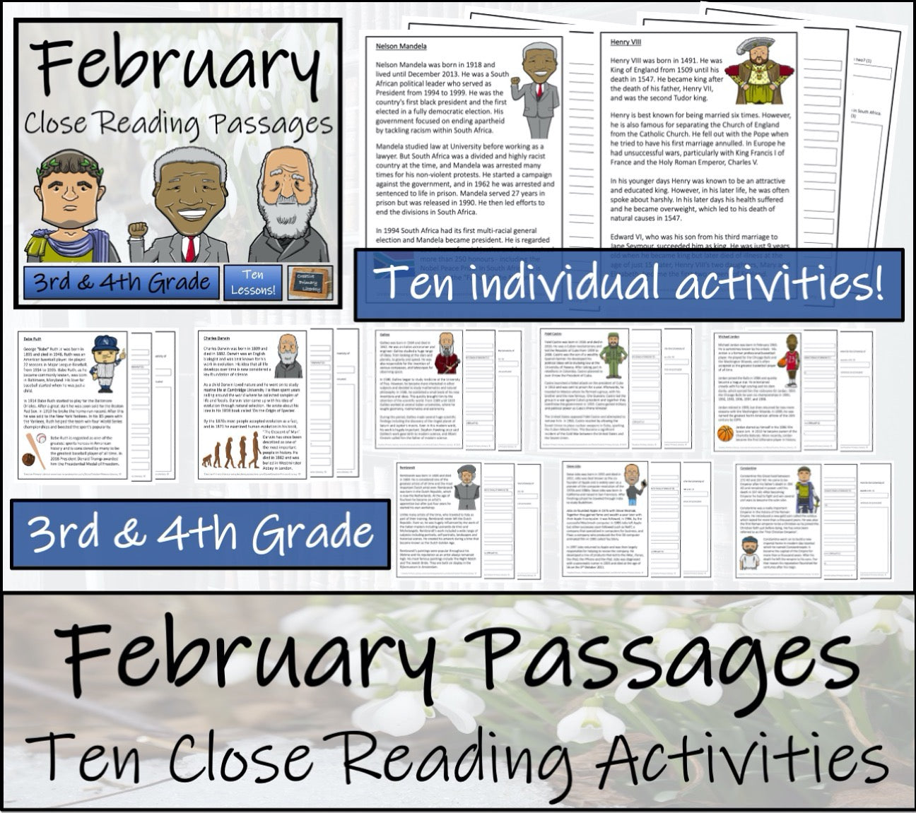 Spring Close Reading Comprehension Book Bundle | 3rd Grade & 4th Grade