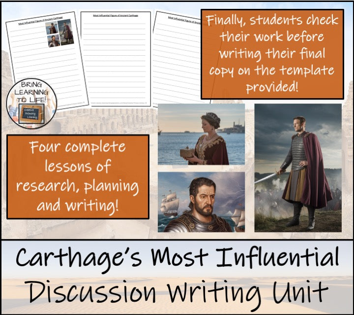 Most Influential of Ancient Carthage Opinion Writing Unit | 3rd & 4th Grade