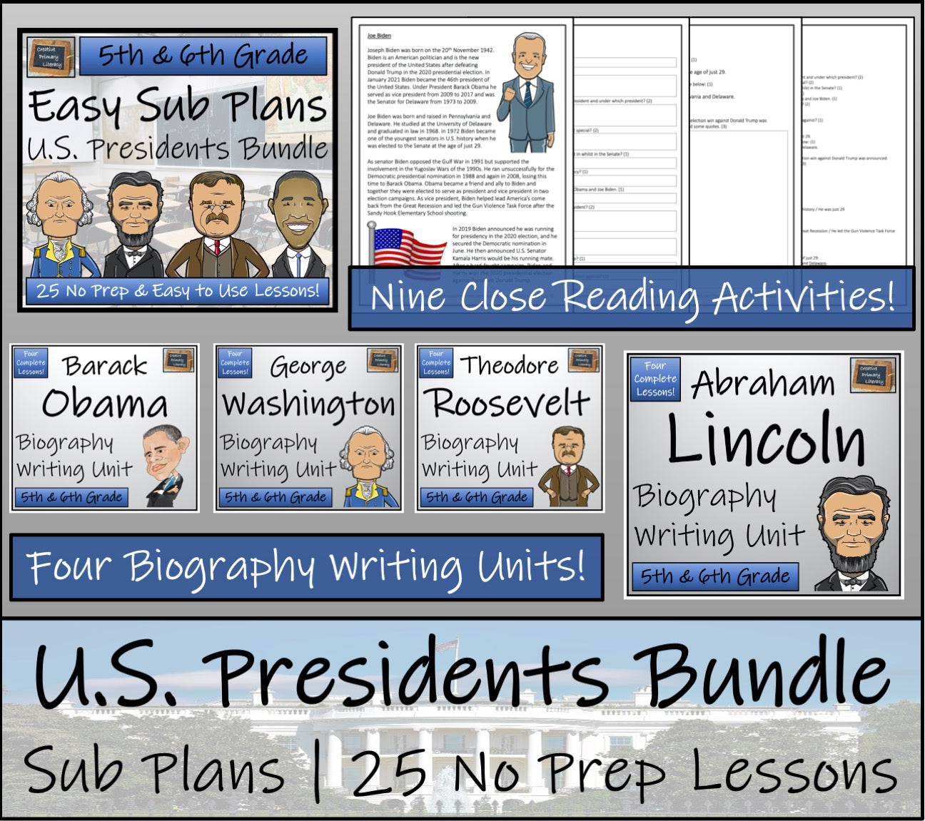 Emergency Sub Plans | American Presidents Bundle | 5th Grade & 6th Grade