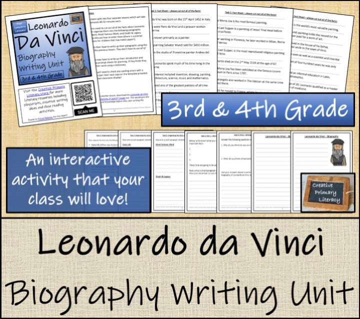 Leonardo da Vinci Close Reading & Biography Bundle | 3rd Grade & 4th Grade