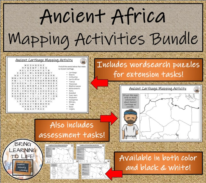 Ancient Africa Map Activities and Presentations Bundle