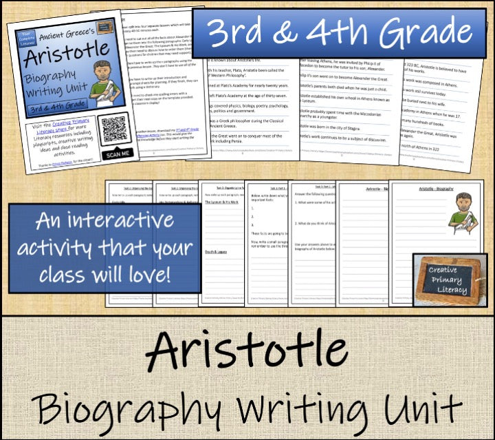 Aristotle Close Reading & Biography Bundle | 3rd Grade & 4th Grade