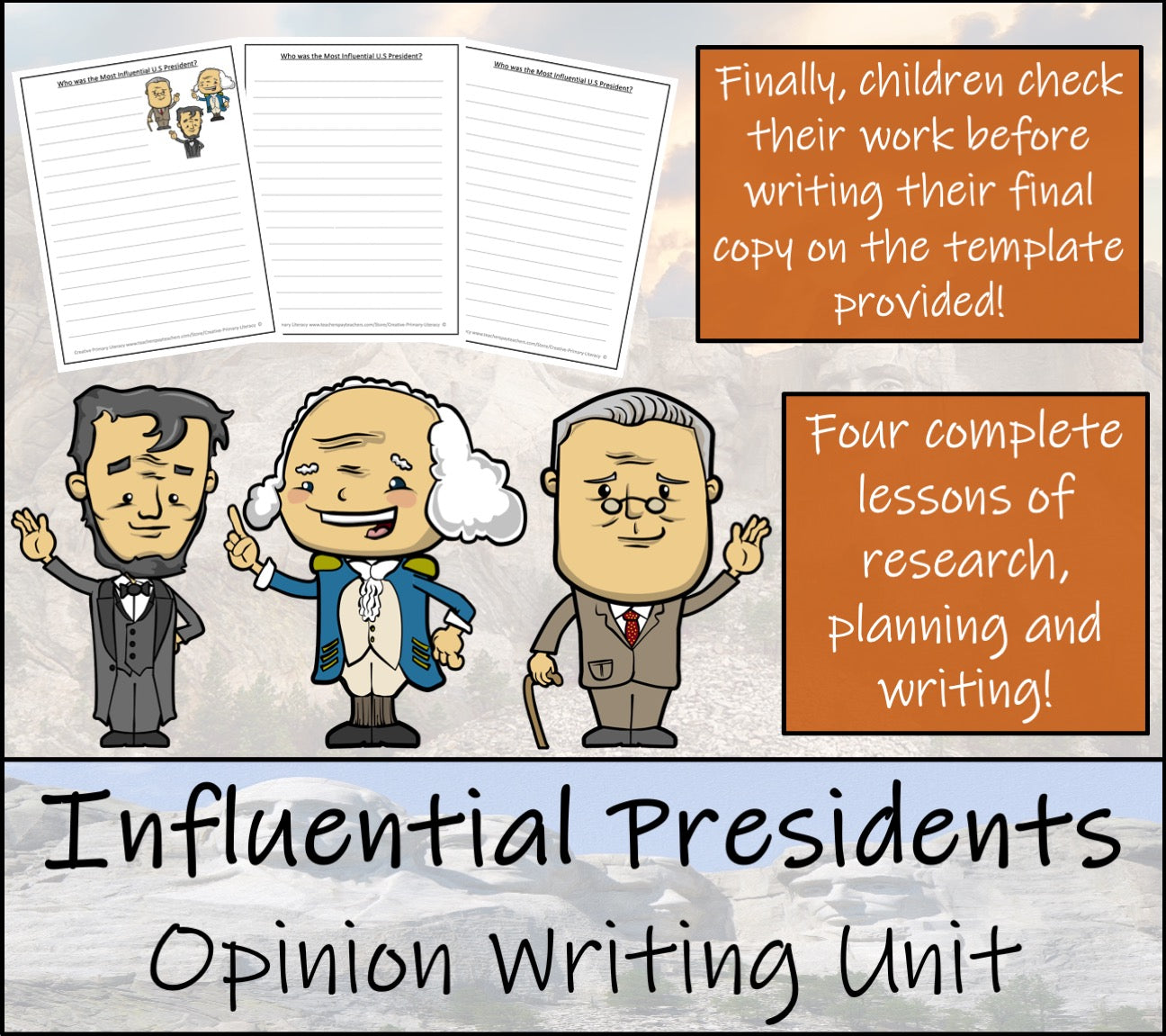Most Influential President Opinion Writing Unit | 3rd Grade & 4th Grade