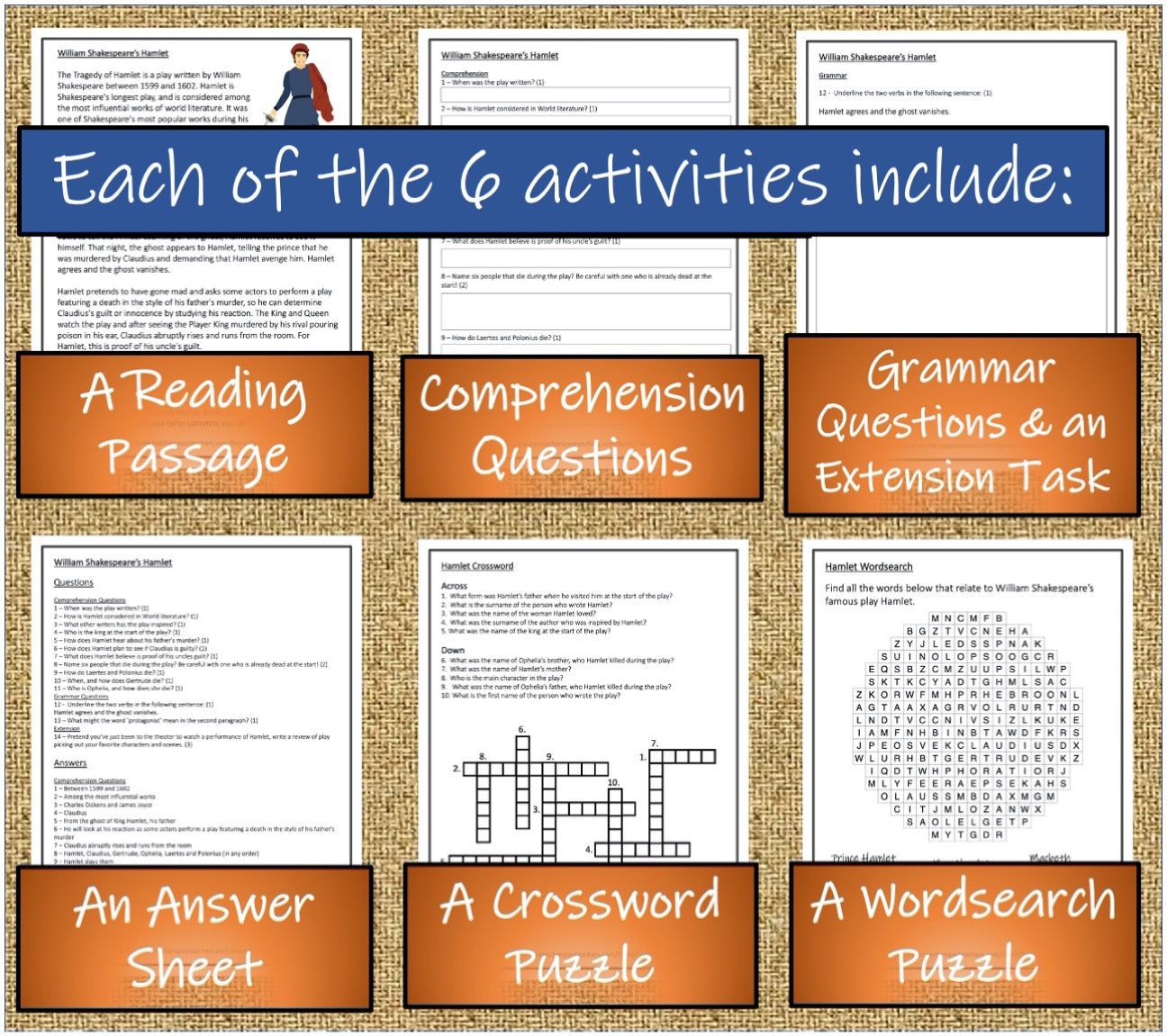 Shakespeare & His Famous Plays Close Reading Book | 5th Grade & 6th Grade