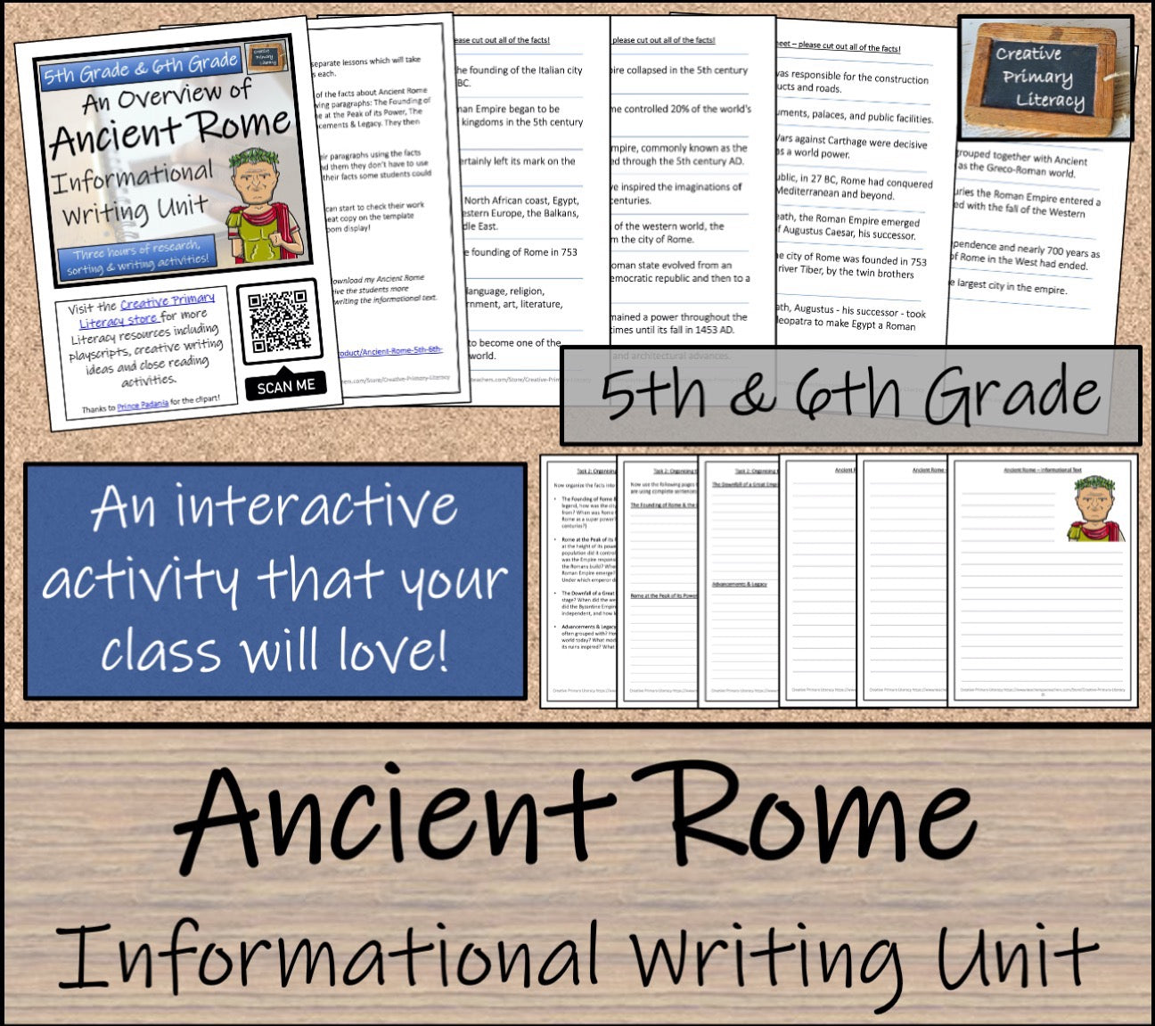 Ancient Rome Display Sorting Close Reading & Writing Bundle 5th & 6th Grade