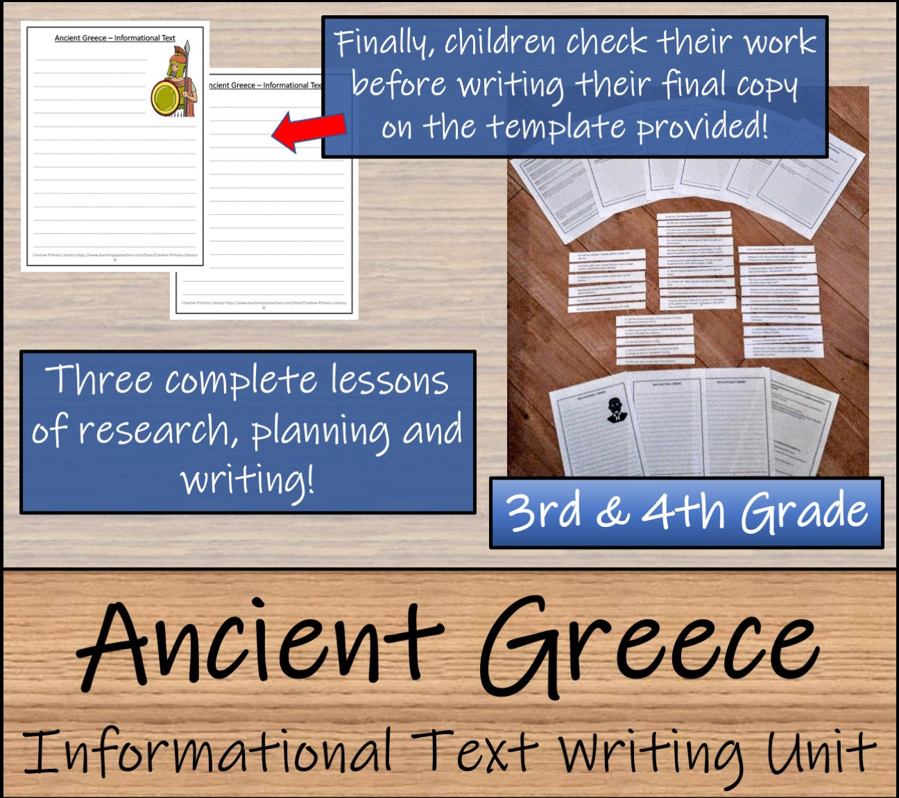 Ancient Greece Informational Writing Unit | 3rd Grade & 4th Grade