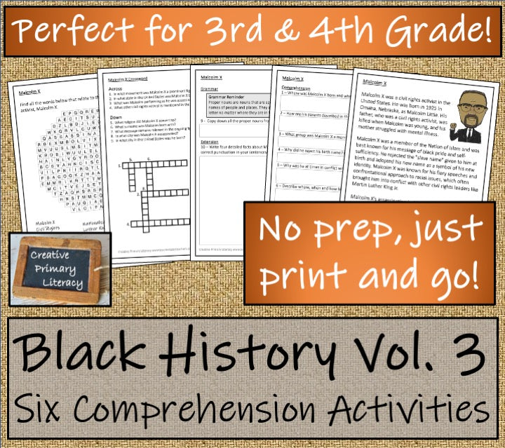 Black History Volume 3 Close Reading Comprehension Book | 3rd Grade & 4th Grade