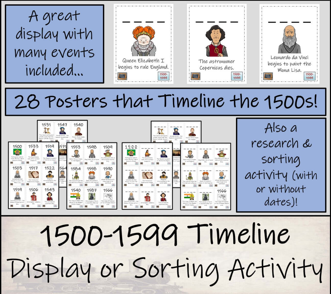 1500 to 1599 Timeline Activity & Classroom Display