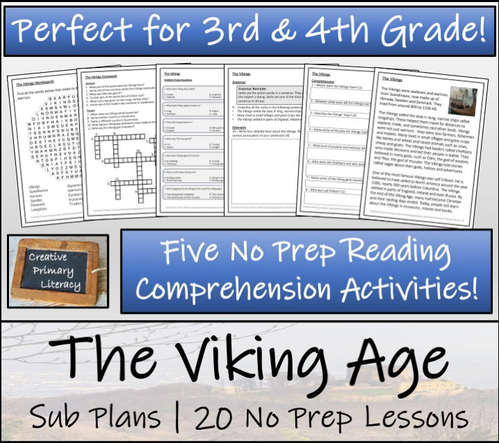 Emergency Sub Plans | Viking Age Bundle | 3rd Grade & 4th Grade