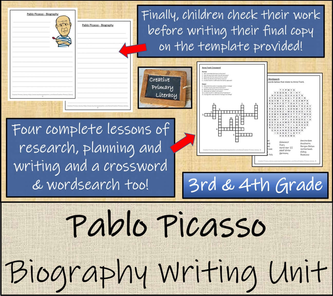 Pablo Picasso Biography Project & Writing Unit | 3rd Grade & 4th Grade