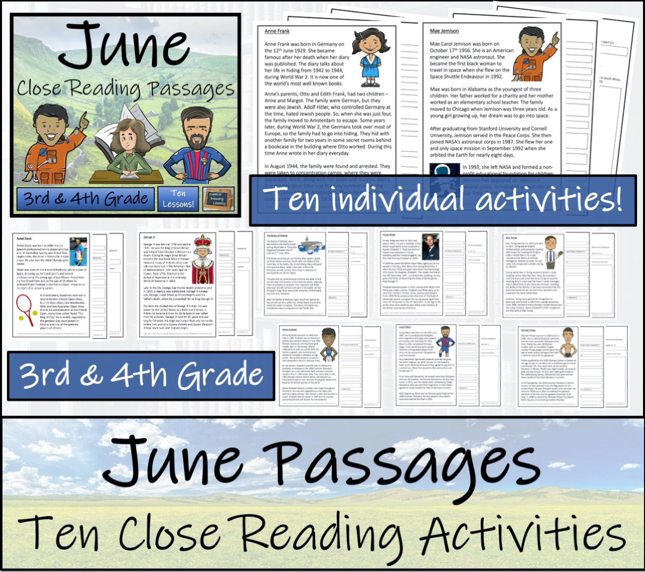 Summer Close Reading Comprehension Book Bundle | 3rd Grade & 4th Grade