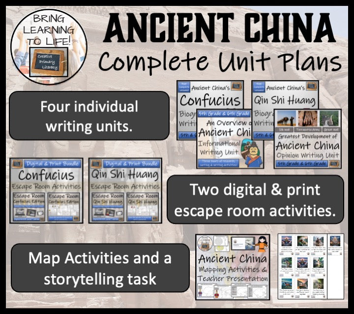 Ancient China Unit Plans and Resource Bundle | 5th Grade & 6th Grade