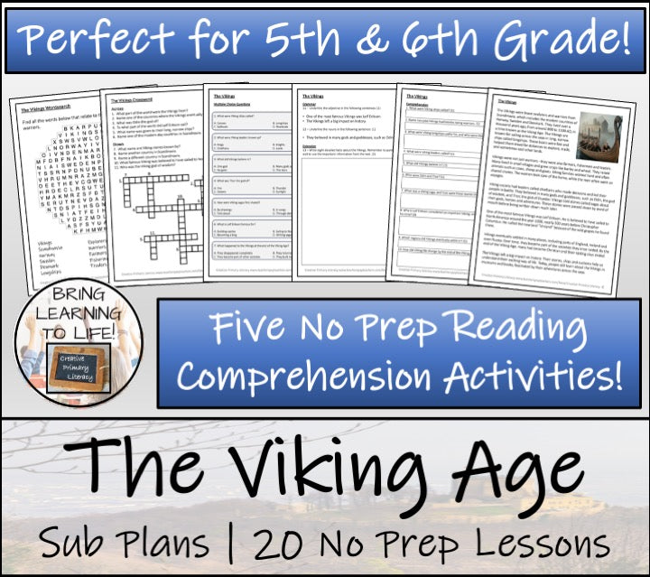 Emergency Sub Plans | Viking Age Bundle | 5th Grade & 6th Grade