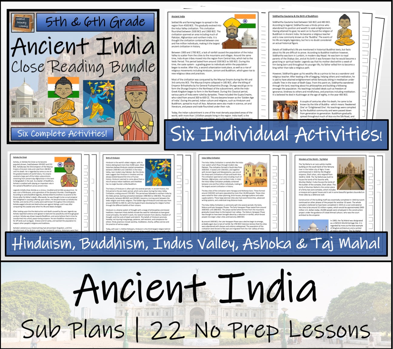 Emergency Sub Plans | Ancient India Bundle | 5th Grade & 6th Grade
