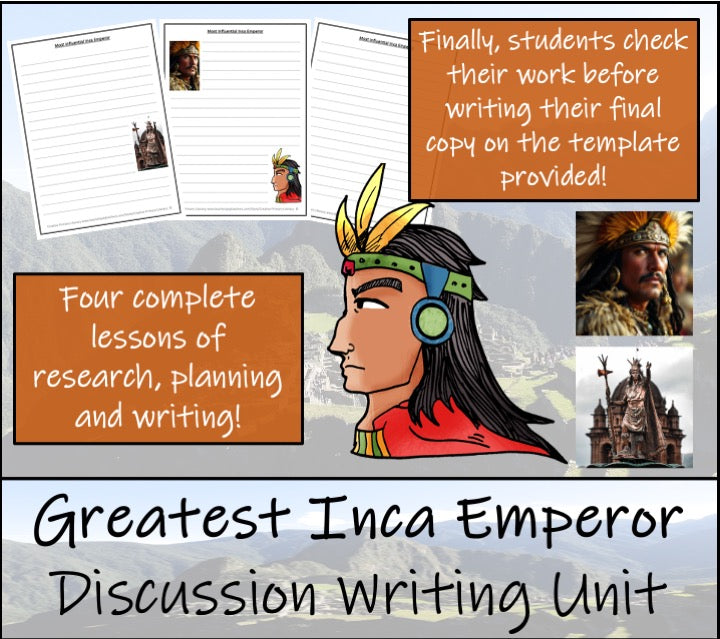 Most Influential Emperor of Inca Empire Opinion Writing Unit | 5th & 6th Grade