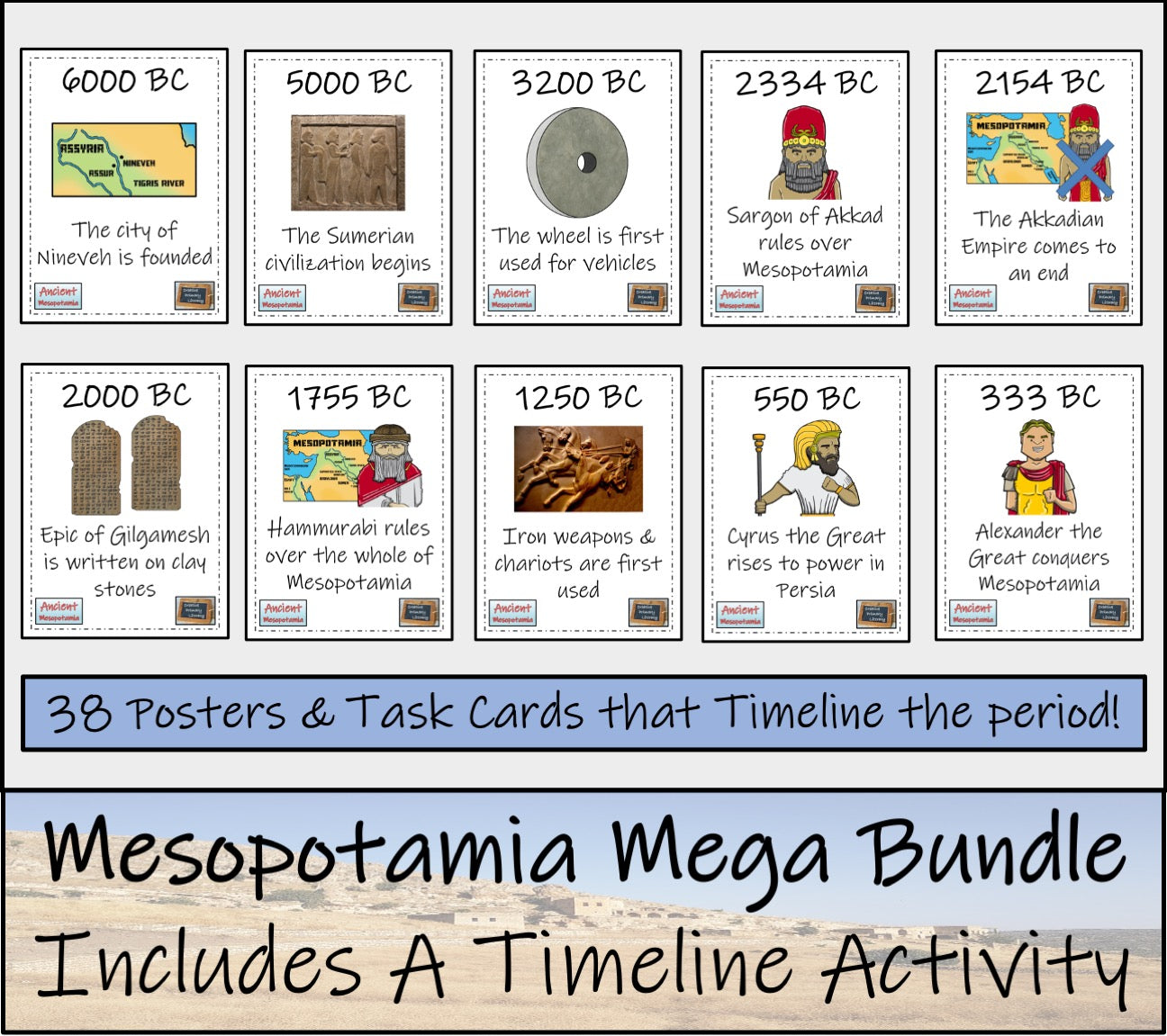 Ancient Mesopotamia Mega Bundle of Activities | 3rd Grade & 4th Grade