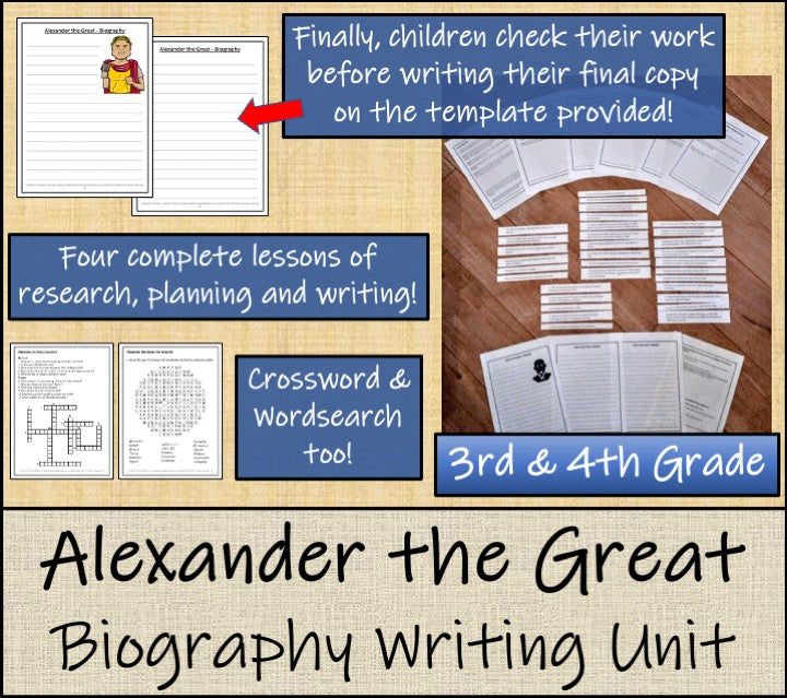 Alexander the Great Biography Project & Writing Unit | 3rd Grade & 4th Grade
