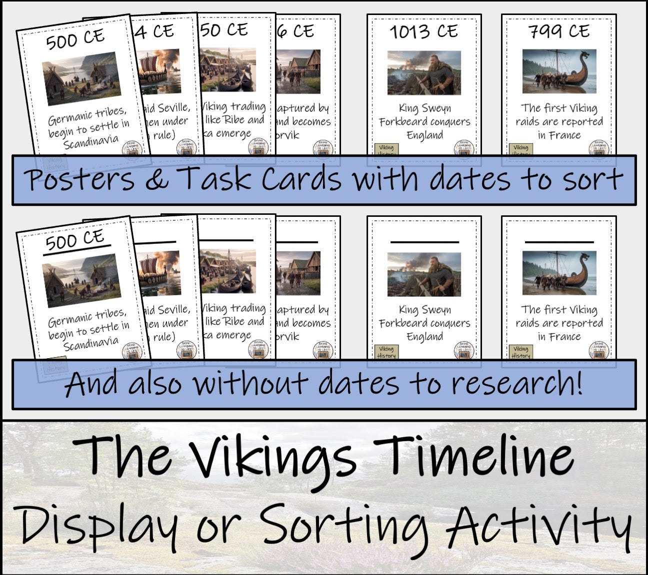 Vikings History Timeline Display Research and Sorting Activity
