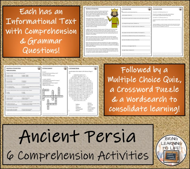 Ancient Persia Close Reading Comprehension Bundle | 5th Grade & 6th Grade