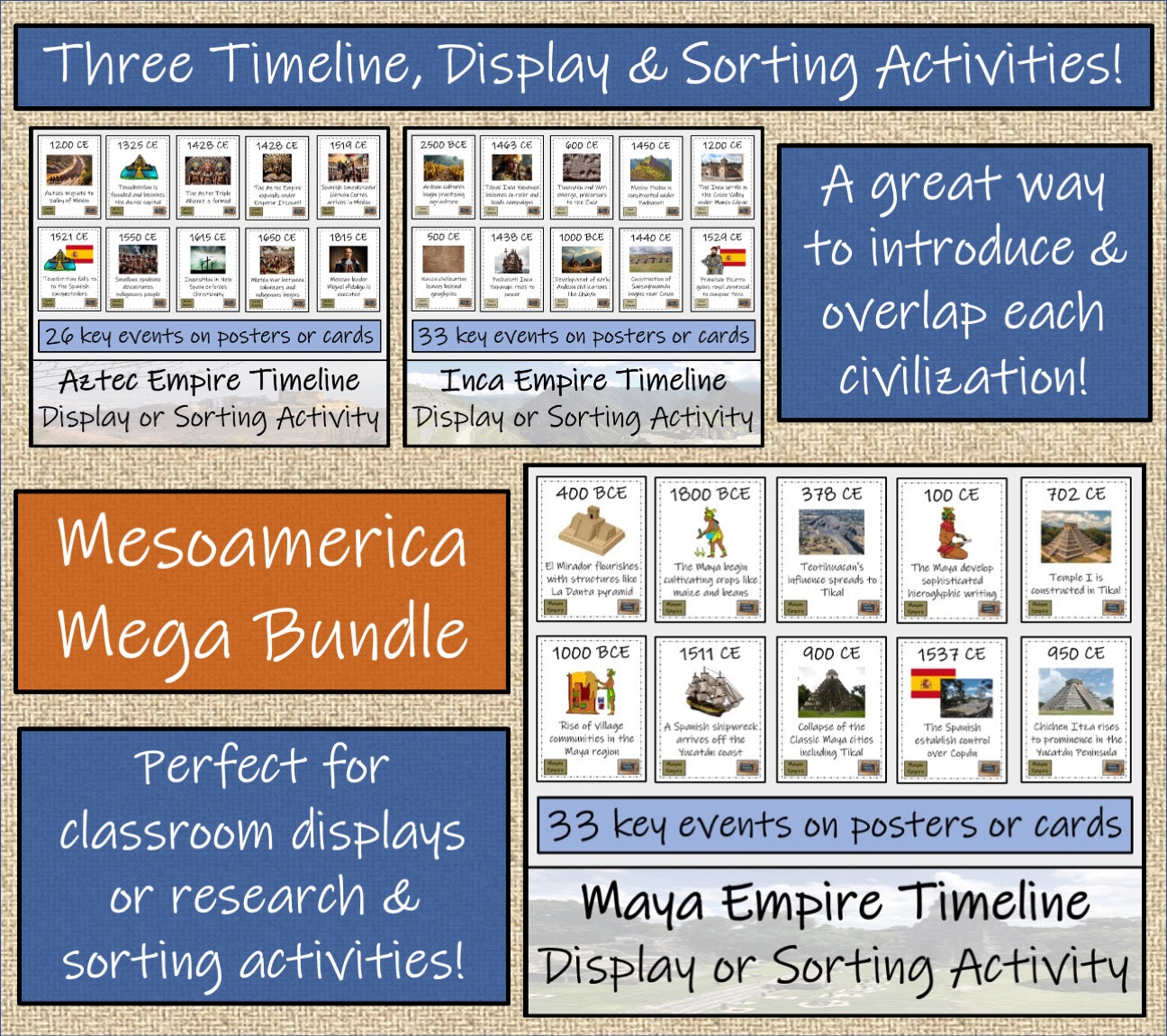 Mesoamerica Mega Bundle | 5th & 6th Grade | 60 hours of Activities