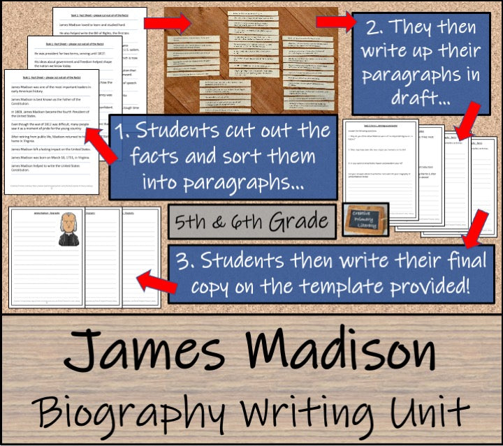 James Madison Biography Writing Unit | 5th Grade & 6th Grade