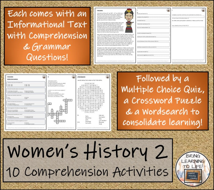 Womens History Volume 2 Close Reading Comprehension Bundle | 5th & 6th Grade