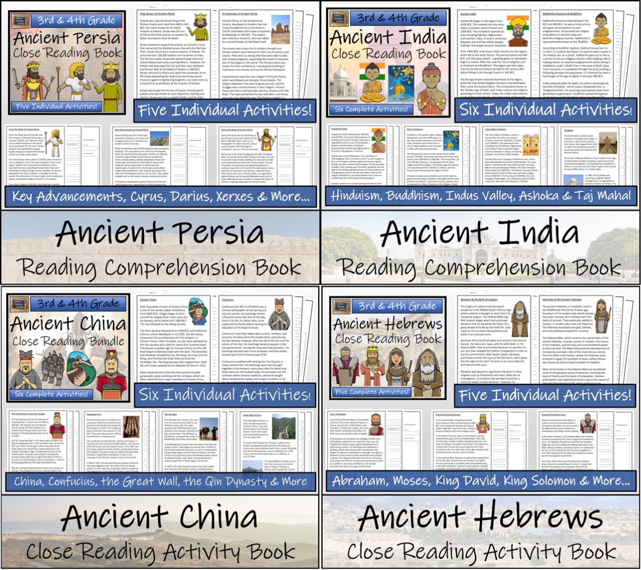 Ancient History Close Reading Book Mega Bundle | 3rd Grade & 4th Grade