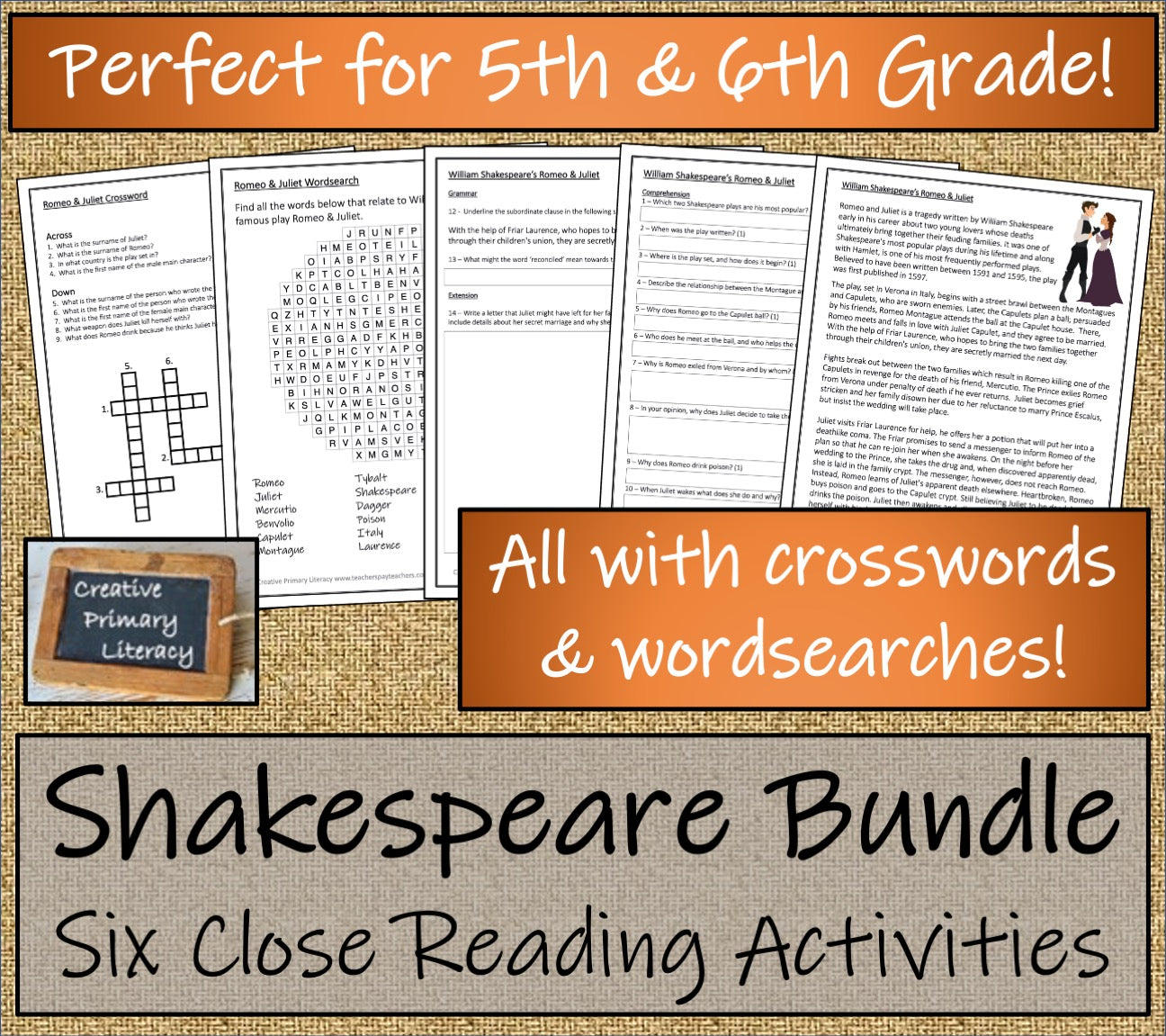 William Shakespeare Mega Bundle of Play Scripts & Activities | 5th & 6th Grade