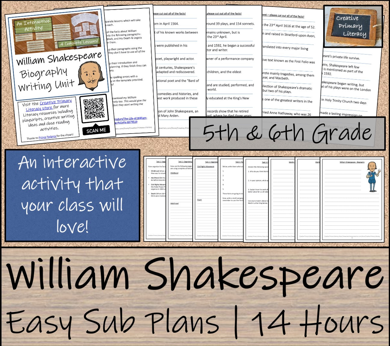 Emergency Sub Plans | William Shakespeare Bundle | 5th Grade & 6th Grade