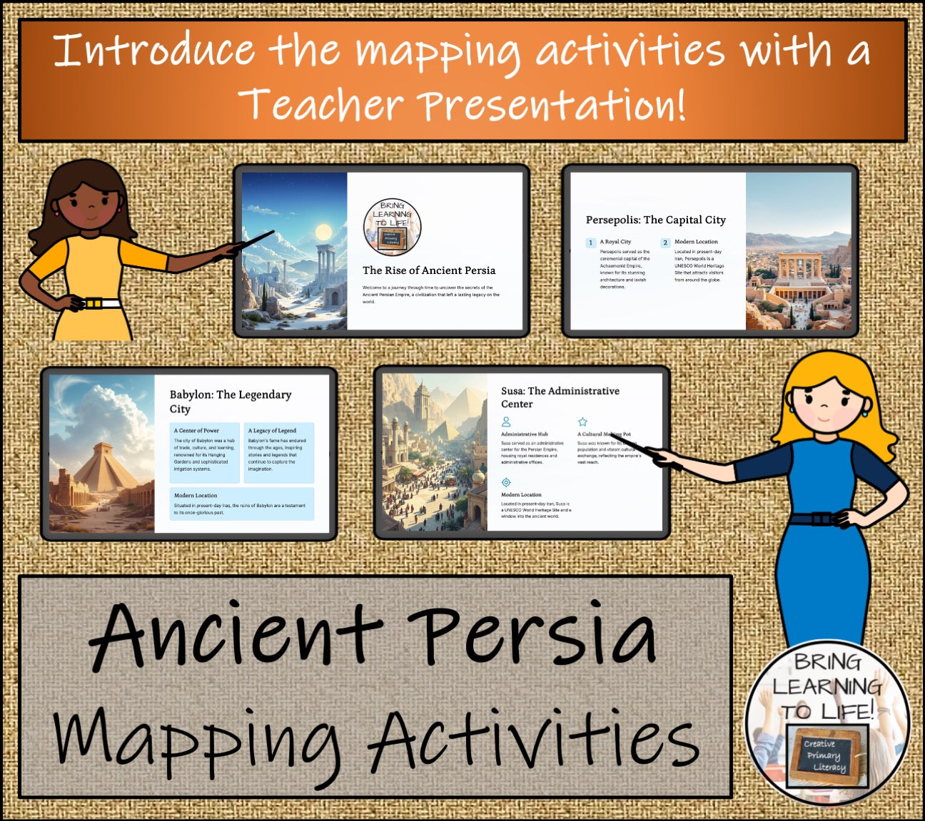 Ancient Persia Map Activity & Teaching Presentation
