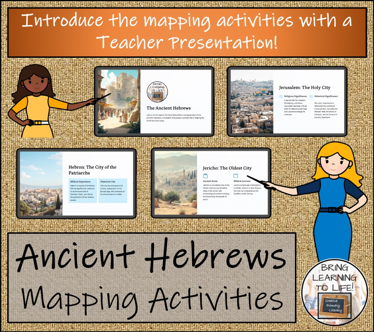 Ancient Hebrews Map Activity & Teaching Presentation