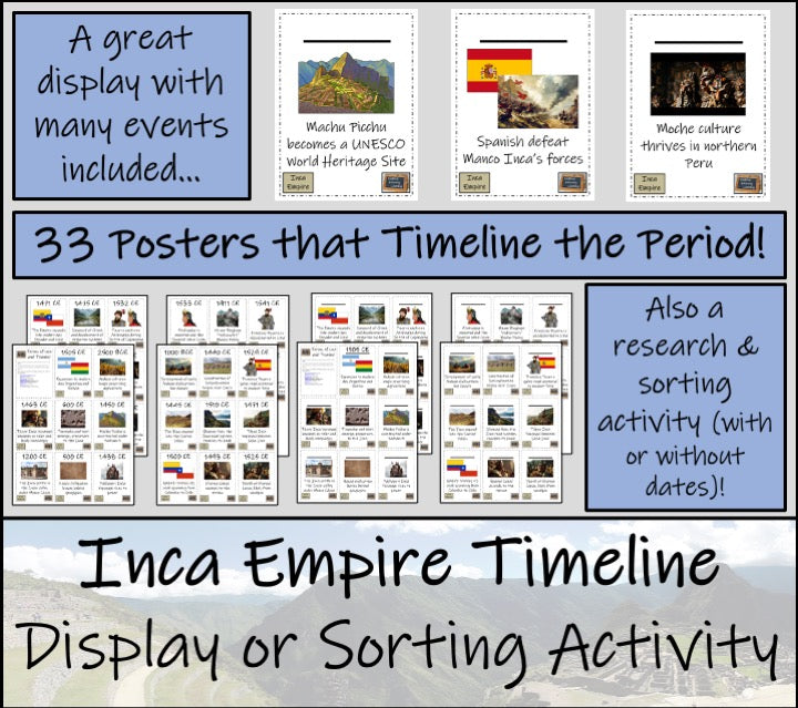 Inca Empire Timeline Display Research and Sorting Activity