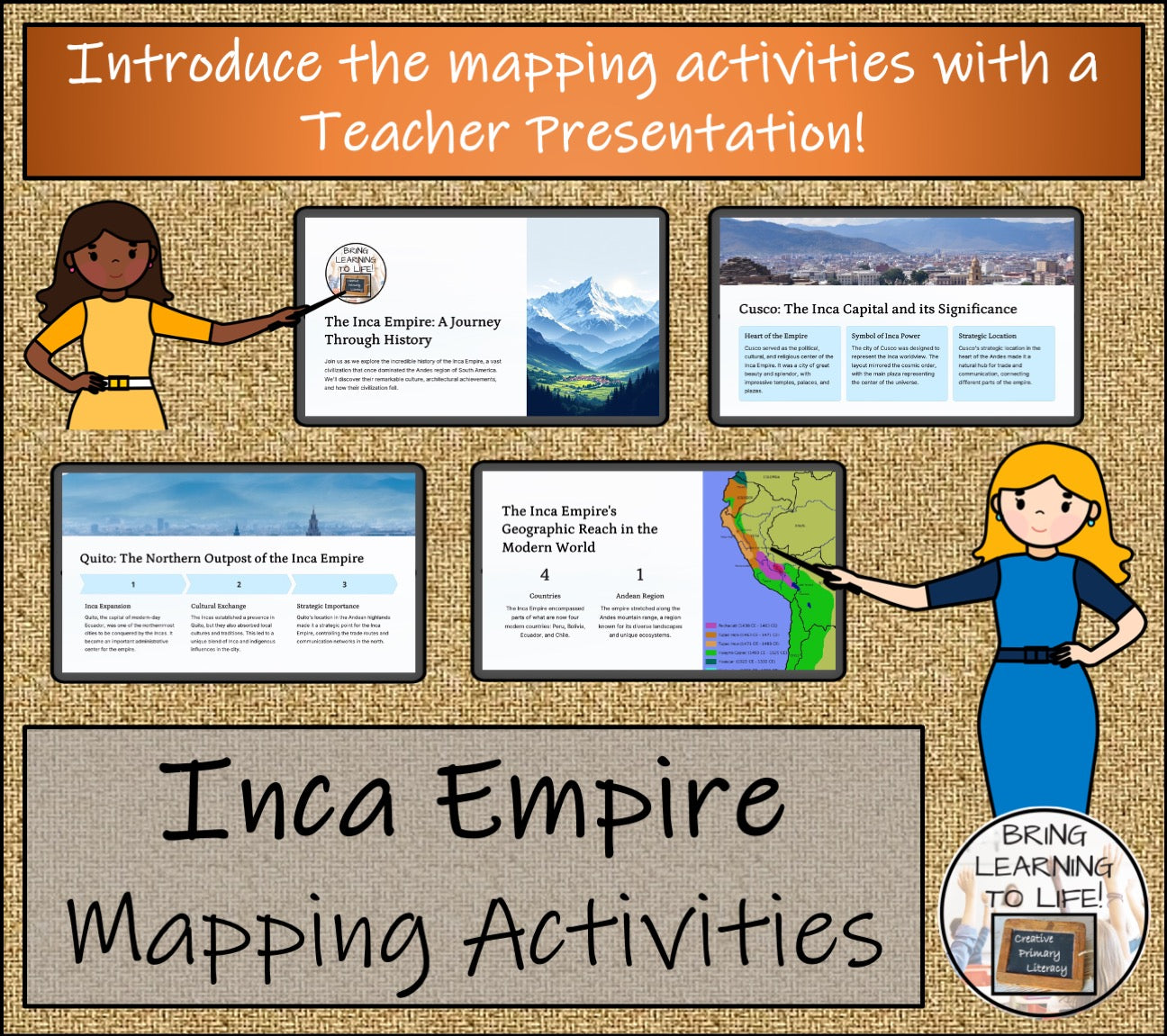Inca Empire Map Activity & Teaching Presentation