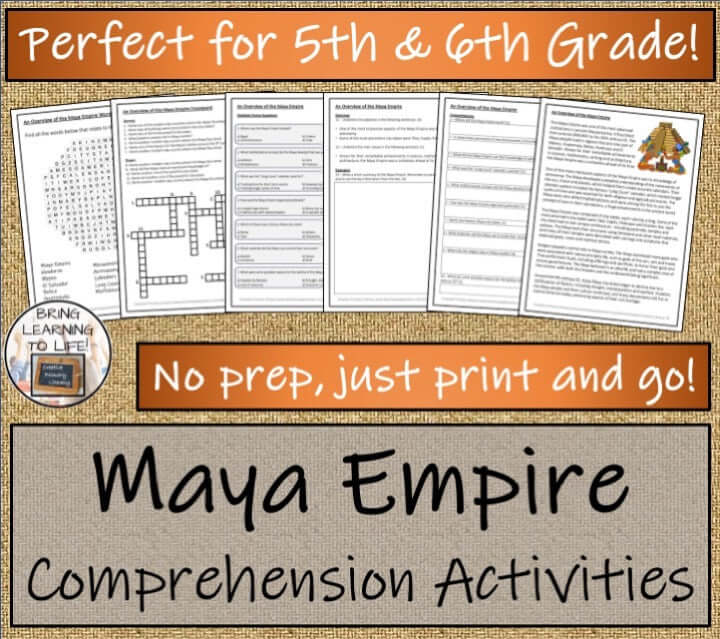 Maya Empire Close Reading, Writing & Timeline Bundle | 5th–6th Grade