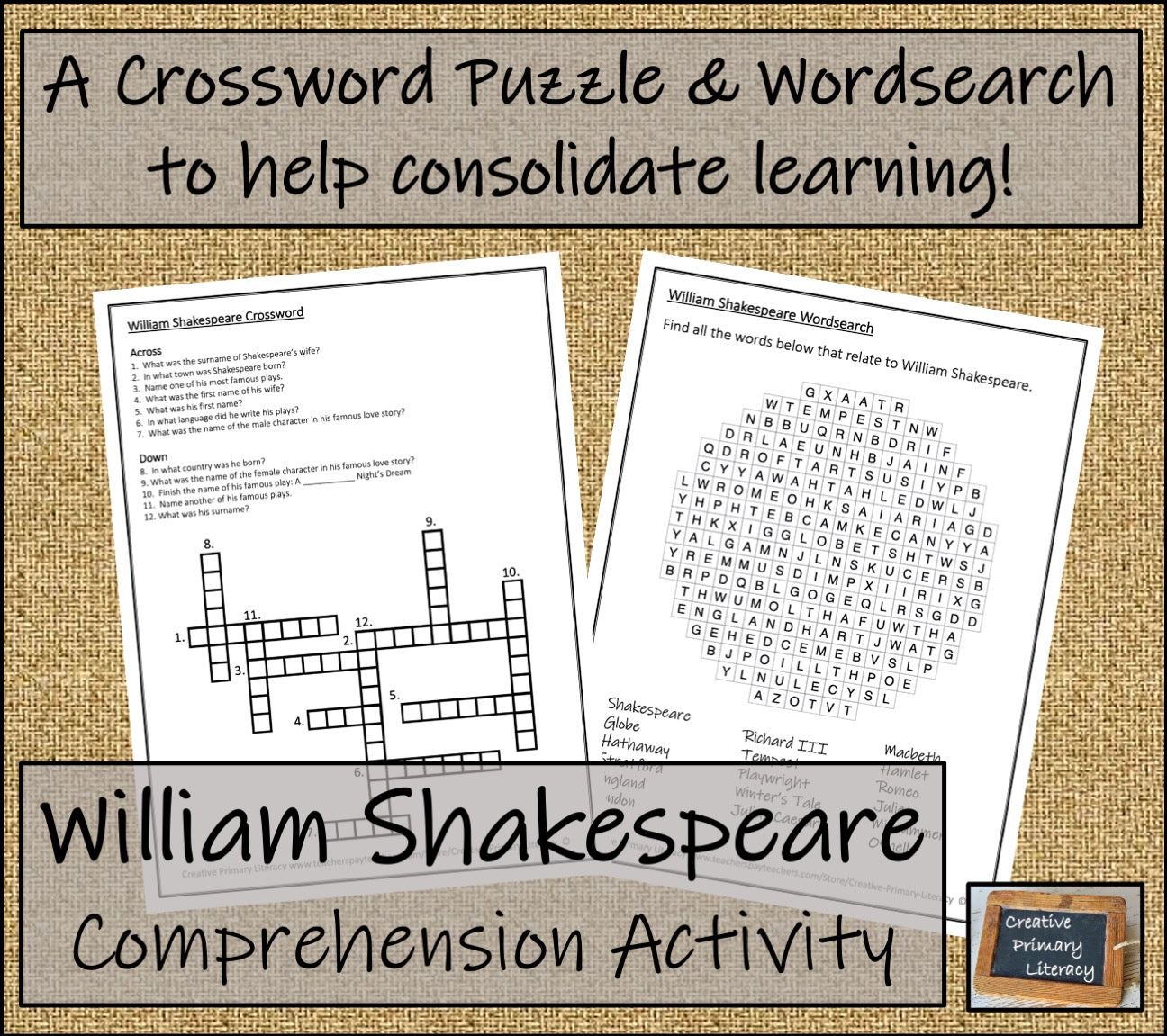 William Shakespeare Biography Project & Writing Unit | 5th Grade & 6th Grade