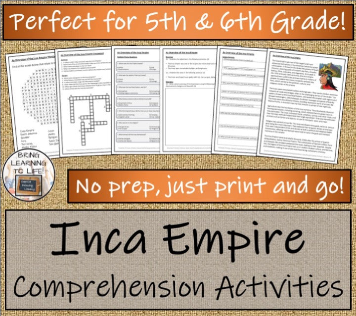 Inca Empire Display Timeline Close Reading & Writing Bundle | 5th & 6th Grade