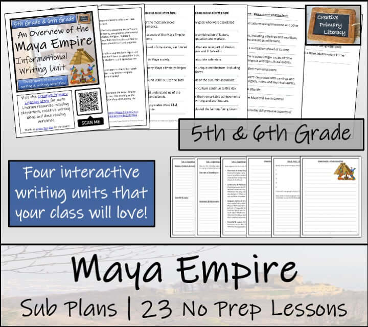 Emergency Sub Plans | Maya Empire Bundle | 5th Grade & 6th Grade