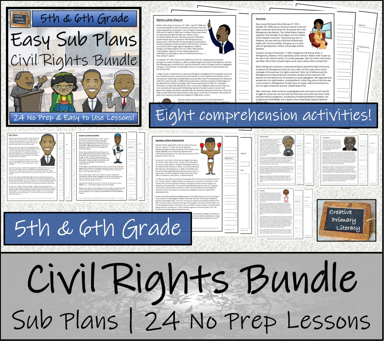 Emergency Sub Plans | Civil Rights Bundle | 5th Grade & 6th Grade
