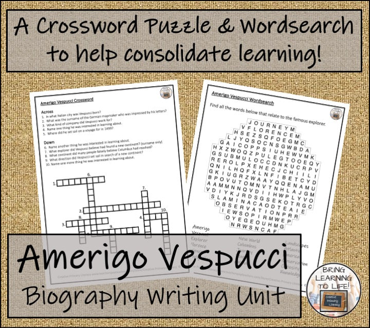 Amerigo Vespucci Biography Project & Writing Unit | 5th Grade & 6th Grade