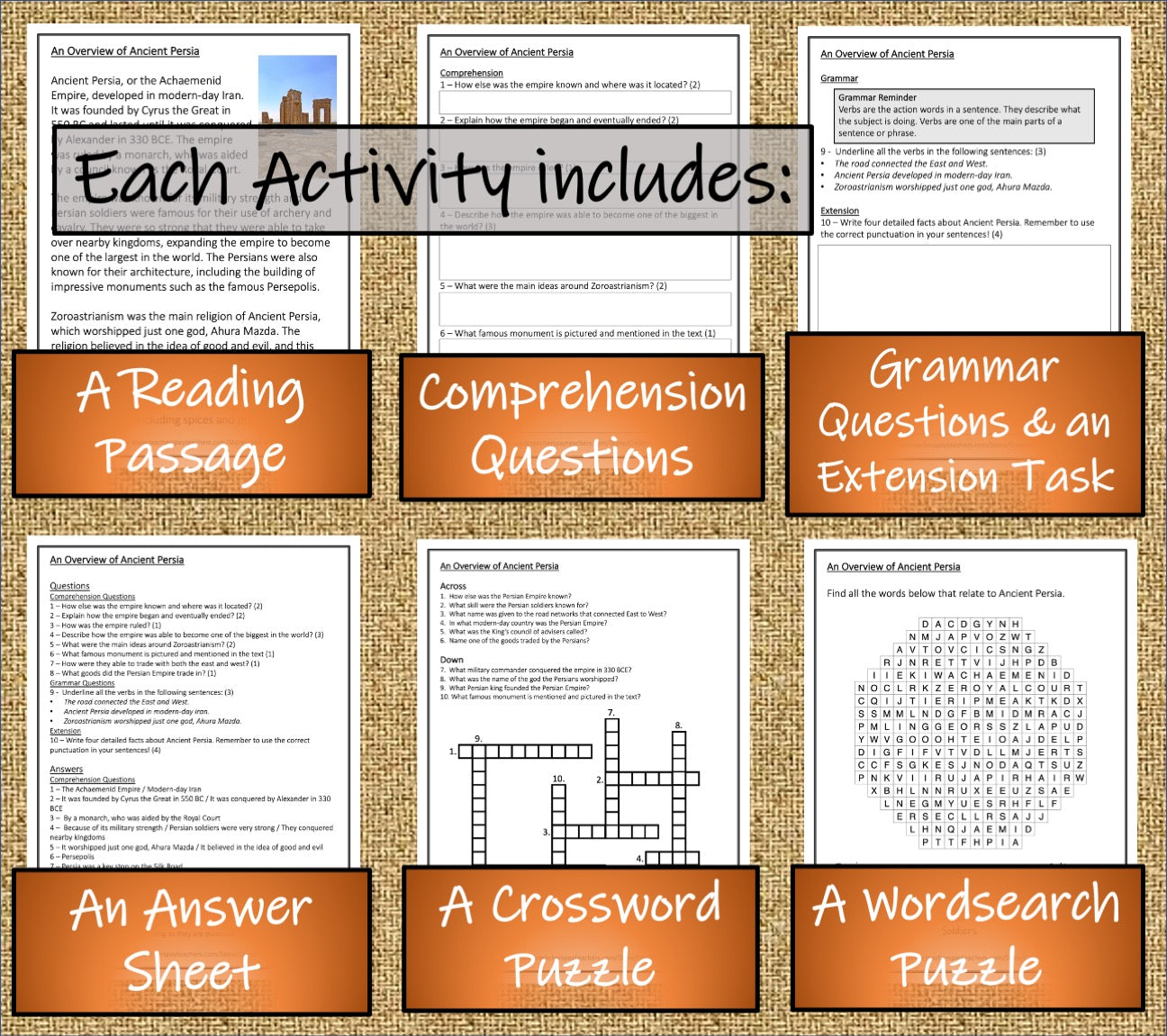 Ancient Persia Close Reading Comprehension Book | 3rd Grade & 4th Grade