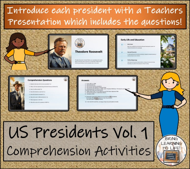 U.S. Presidents Volume 1 Close Reading Activity Bundle | 3rd Grade & 4th Grade