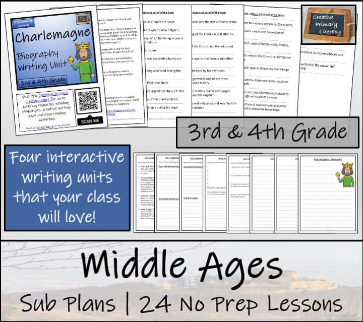 Emergency Sub Plans | Middle Ages Bundle | 3rd Grade & 4th Grade