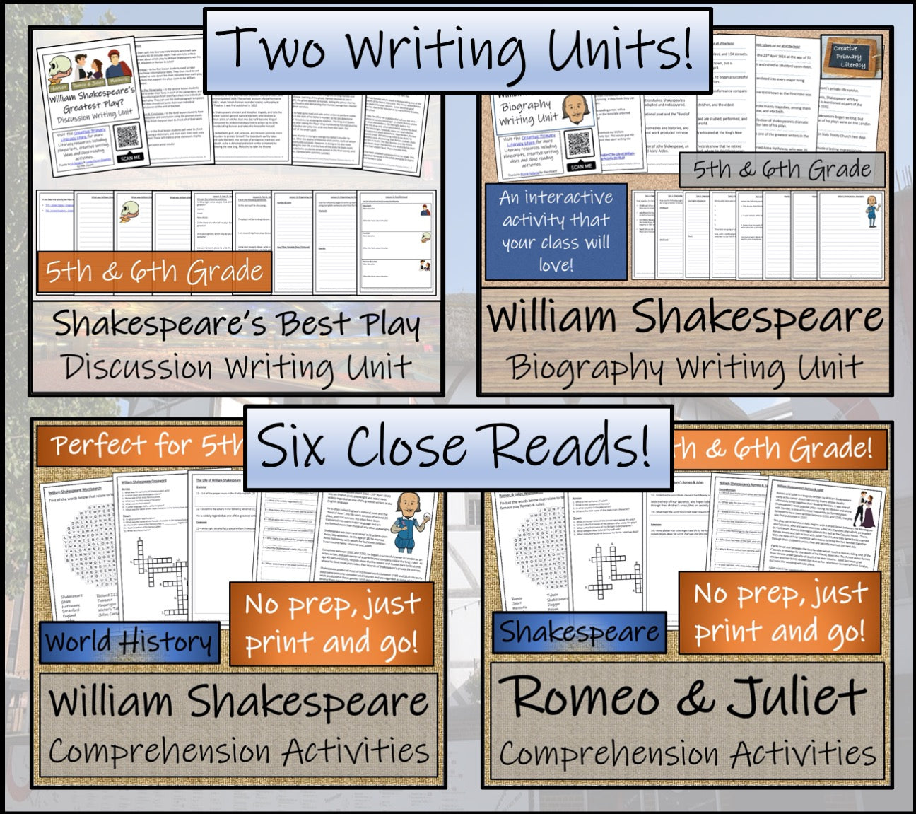 William Shakespeare Mega Bundle of Play Scripts & Activities | 5th & 6th Grade